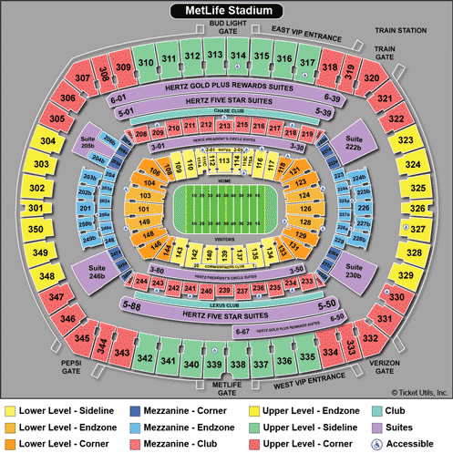 MetLife Stadium Seating Chart sports