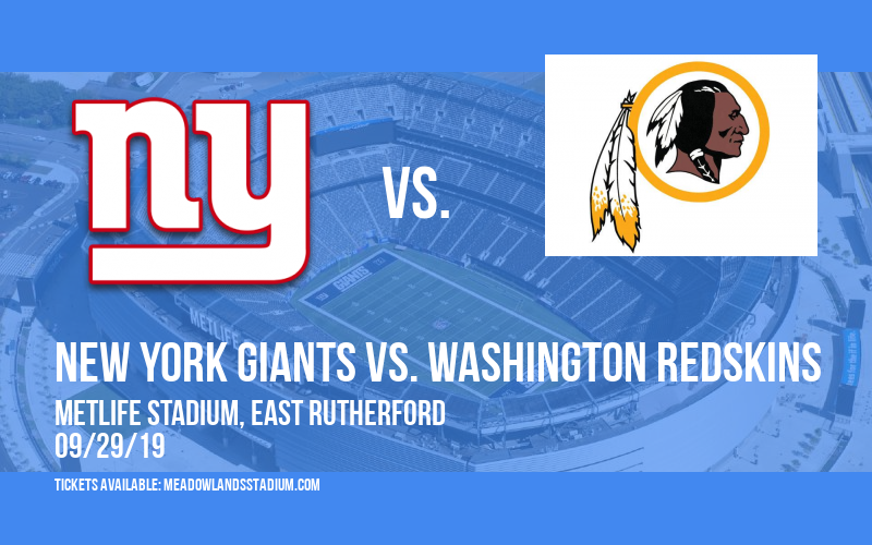 New York Giants vs. Washington Redskins Tickets 29th