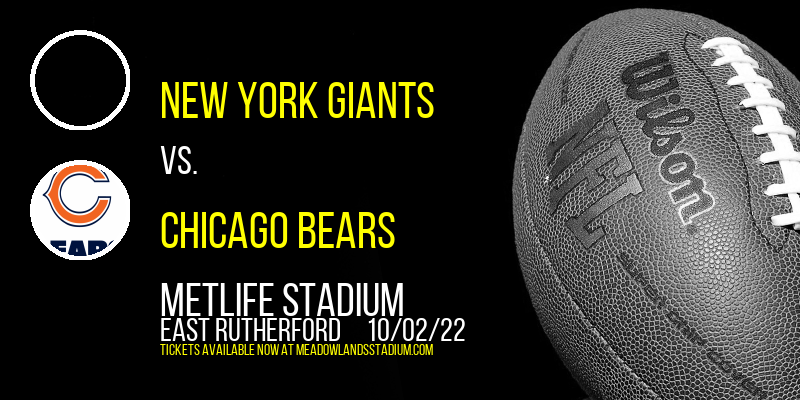 New York Giants vs. Chicago Bears at MetLife Stadium tickets New York Giants vs. Chicago Bears at MetLife Stadium