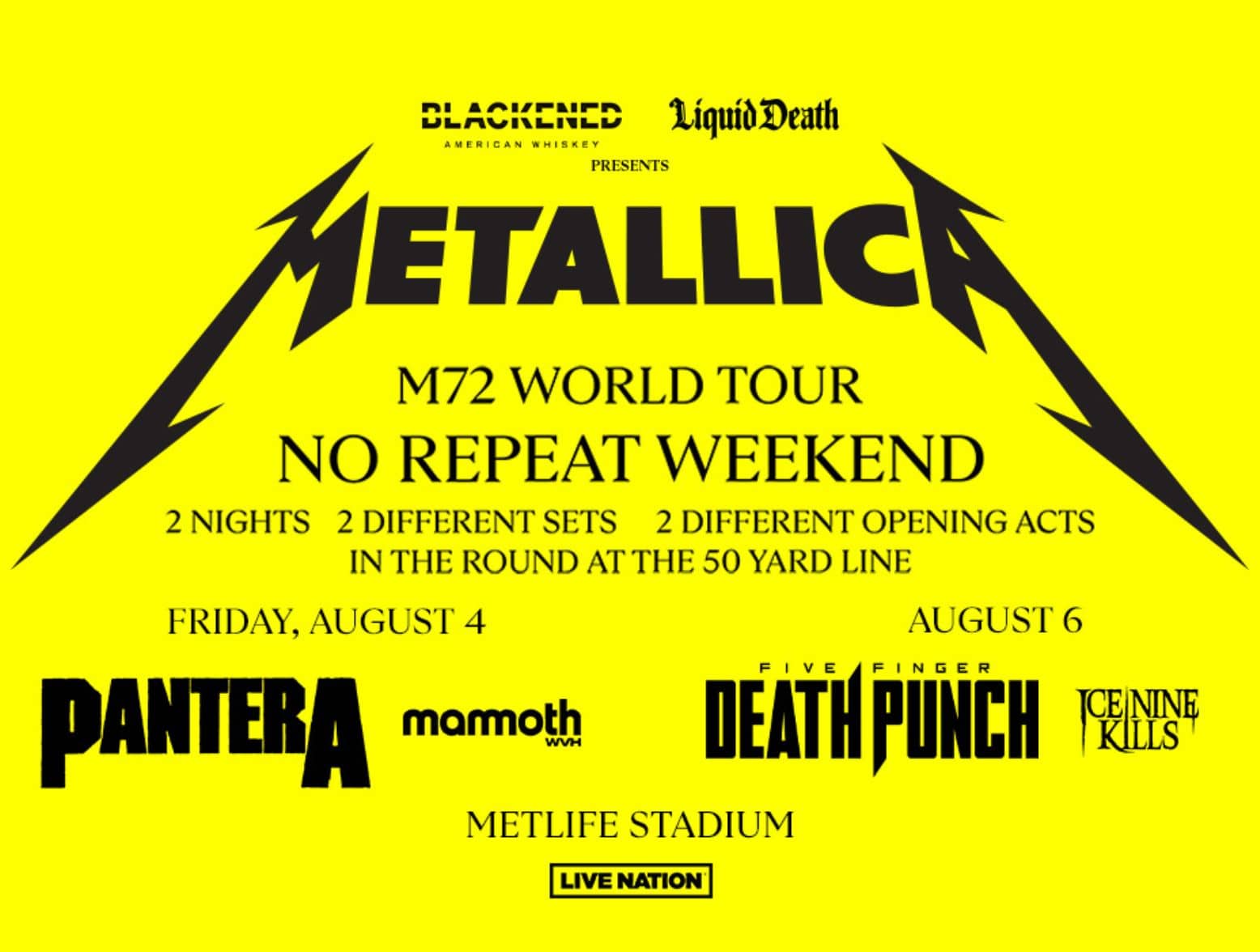 Metallica, Five Finger Death Punch & Ice Nine Kills - Sunday at MetLife Stadium